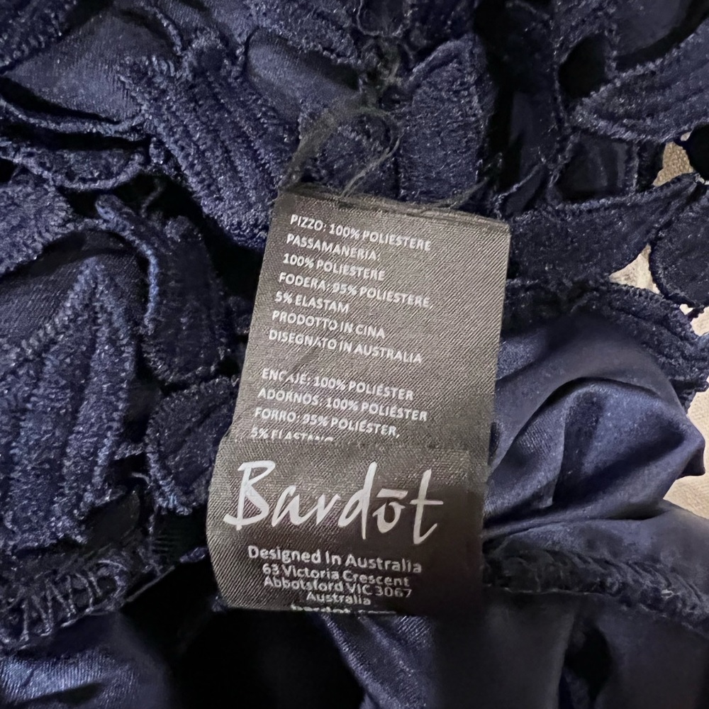 Bardot Gemma Navy Blue Lace Dress - Size 6 - Picture 9 of 9